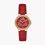  Shop Authentic Michael Kors Camille Three-Hand Red Dial Red Leather Strap Watch for Women - MK4750 - Luxxuri