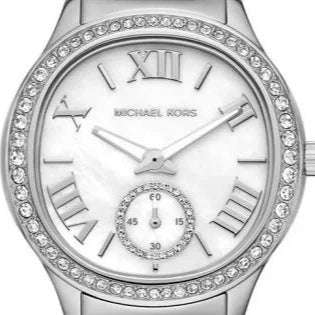  Shop Authentic Michael Kors Sage Three-Hand White Dial Silver Steel Strap Watch for Women - MK4807 - Luxxuri