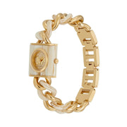  Shop Authentic Michael Kors Chain Lock Analog Crystals Silver Dial Gold Steel Strap Watch for Women - MK4809 - Luxxuri
