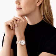  Shop Authentic Michael Kors Camille Analog Silver Dial Rose Gold Steel Strap Watch for Women - MK4810 - Luxxuri