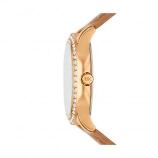  Shop Authentic Michael Kors Sage Three-Hand Mother of Pearl White Dial Brown Leather Strap Watch for Women - MK4819 - Luxxuri