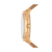  Shop Authentic Michael Kors Sage Three-Hand Mother of Pearl White Dial Brown Leather Strap Watch for Women - MK4819 - Luxxuri