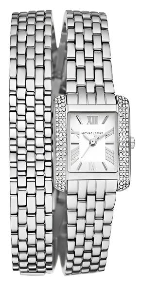  Shop Authentic Michael Kors Emery Pave Double Wrap White Dial Silver Steel Strap Watch for Women - MK4834 - Luxxuri