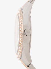  Shop Authentic Michael Kors Harlowe Three-Hand Mother of Pearl White Dial Tri Tone Steel Strap Watch for Women - MK4846 - Luxxuri
