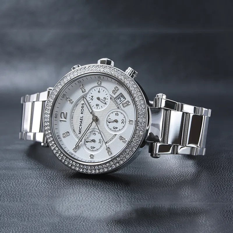  Shop Authentic Michael Kors Parker Silver Dial Silver Steel Strap Watch for Women - MK5353 - Luxxuri