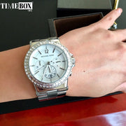 Shop Authentic Michael Kors Dylan Glitz Chronograph White Dial Silver Steel Strap Watch For Women - MK5411 - Luxxuri