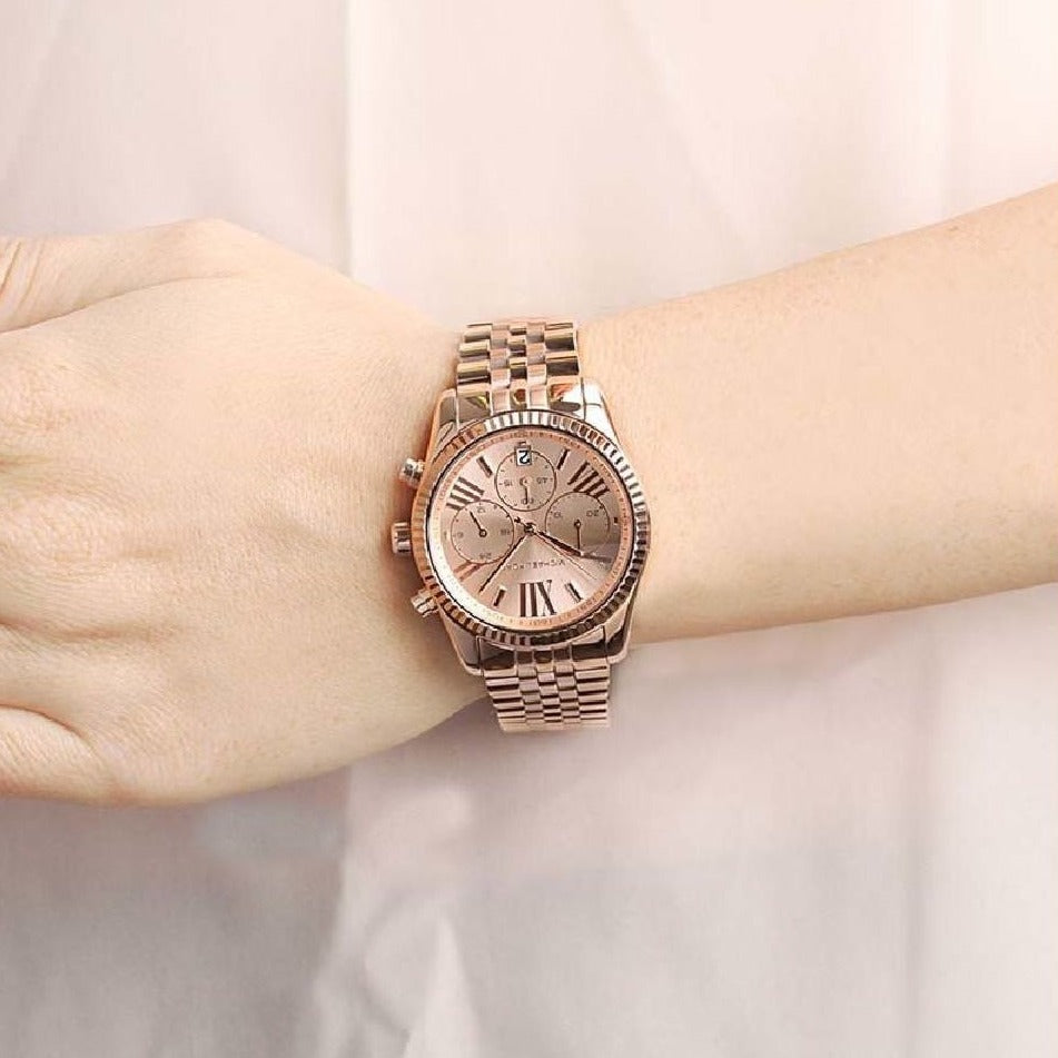  Shop Authentic Michael Kors Lexington Rose Gold Dial Rose Gold Steel Strap Watch for Women - MK5569 - Luxxuri