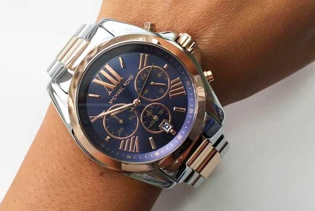  Shop Authentic Michael Kors Bradshaw Blue Dial Two Tone Steel Strap Watch for Women - MK5606 - Luxxuri