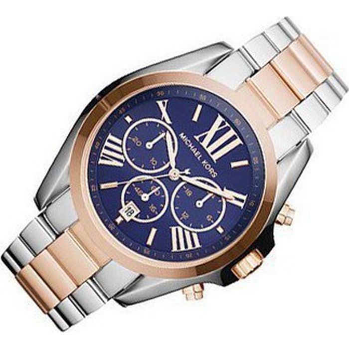  Shop Authentic Michael Kors Bradshaw Blue Dial Two Tone Steel Strap Watch for Women - MK5606 - Luxxuri