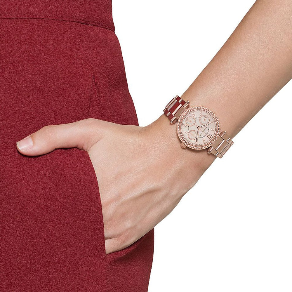  Shop Authentic Michael Kors Parker White Dial Rose Gold Steel Strap Watch for Women - MK5616 - Luxxuri