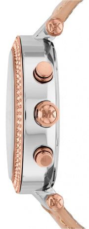  Shop Authentic Michael Kors Parker Chronograph White Dial Tan Leather Strap Watch for Women - MK5633 - Luxxuri