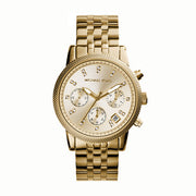  Shop Authentic Michael Kors Ritz Chronograph Gold Dial Gold Steel Strap Watch for Women - MK5676 - Luxxuri
