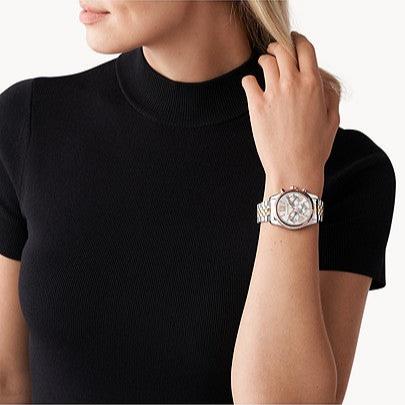  Shop Authentic Michael Kors Lexington Silver Dial Two Tone Steel Strap Watch for Women - MK5735 - Luxxuri