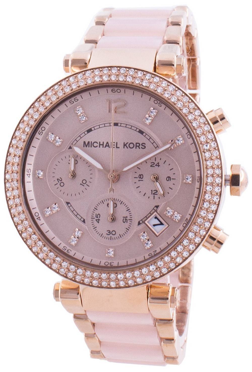  Shop Authentic Michael Kors Parker Pink Dial Two Tone Steel Strap Watch for Women - MK5896 - Luxxuri