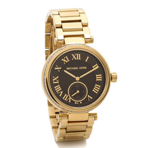  Shop Authentic Michael Kors Skylar Black Dial Gold Steel Strap Watch for Women - MK5989 - Luxxuri