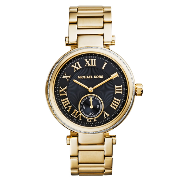  Shop Authentic Michael Kors Skylar Black Dial Gold Steel Strap Watch for Women - MK5989 - Luxxuri