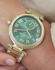  Shop Authentic Michael Kors Skylar Green Dial Gold Steel Strap Watch for Women - MK6065 - Luxxuri