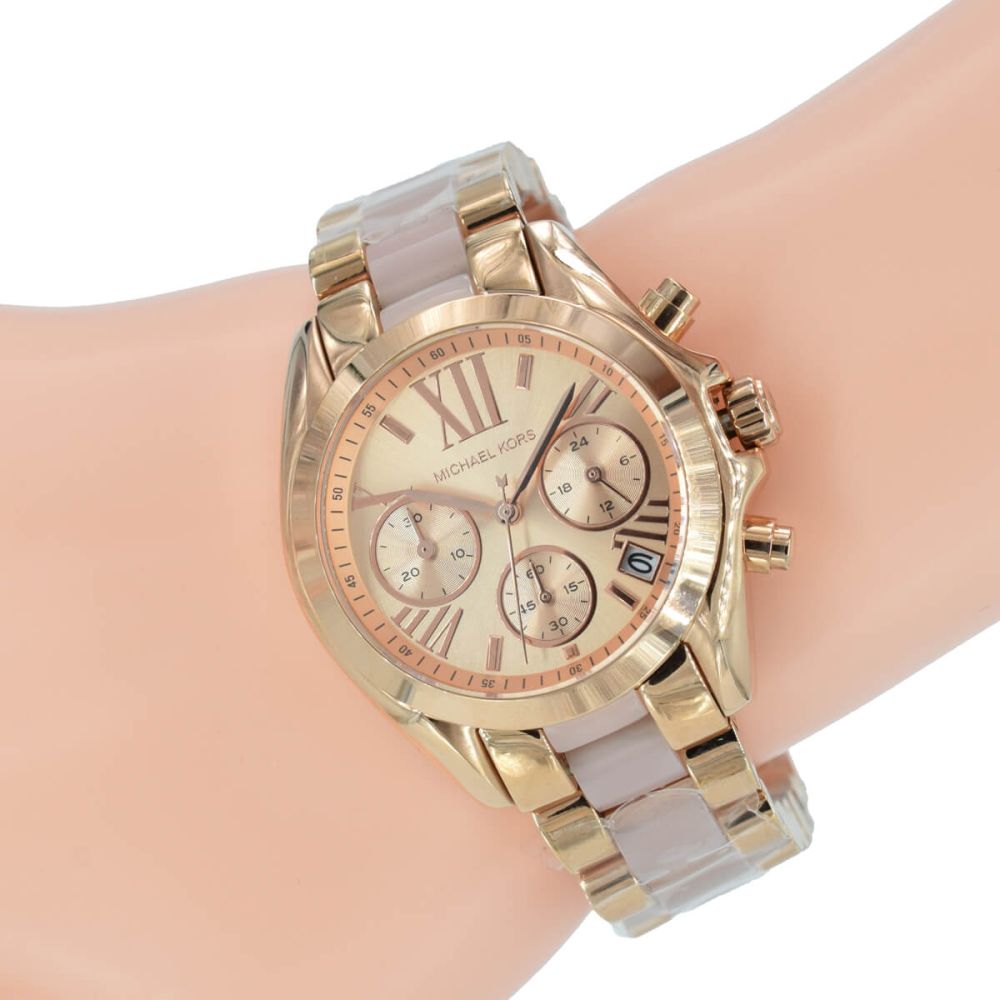  Shop Authentic Michael Kors Bradshaw Rose Gold Dial Two Tone Steel Strap Watch for Women - MK6066 - Luxxuri