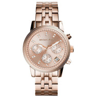  Shop Authentic Michael Kors Ritz Chronograph Rose Gold Dial Rose Gold Steel Strap Watch for Women - MK6077 - Luxxuri