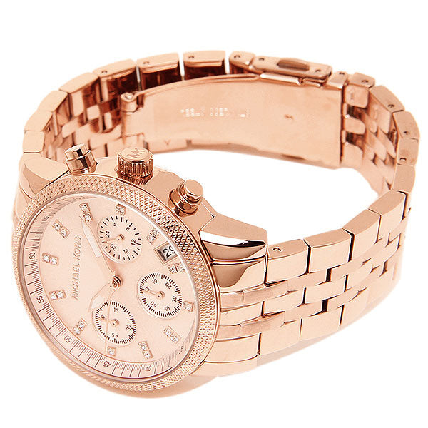  Shop Authentic Michael Kors Ritz Chronograph Rose Gold Dial Rose Gold Steel Strap Watch for Women - MK6077 - Luxxuri