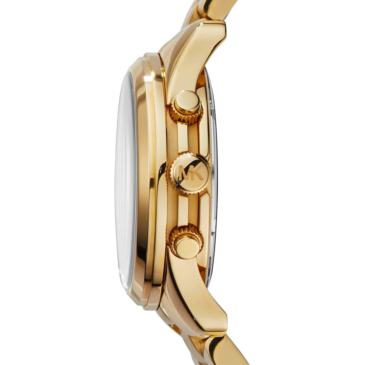  Shop Authentic Michael Kors Runway Chronograph Orange Dial Gold Steep Strap Watch For Women - MK6162 - Luxxuri