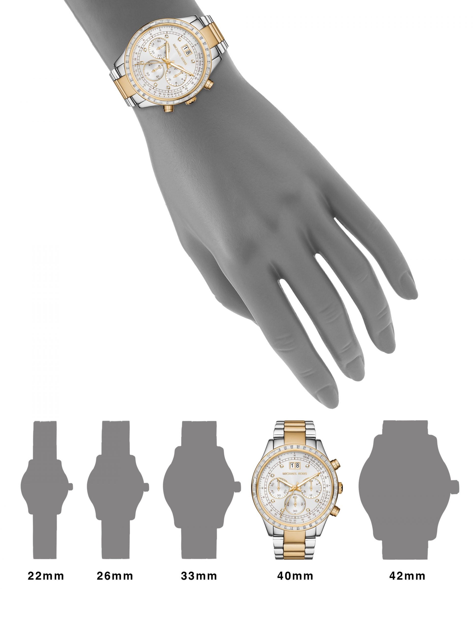  Shop Authentic Michael Kors Brinkley Chronograph Silver Dial Two Tone Steel Strap Watch for Women - MK6188 - Luxxuri