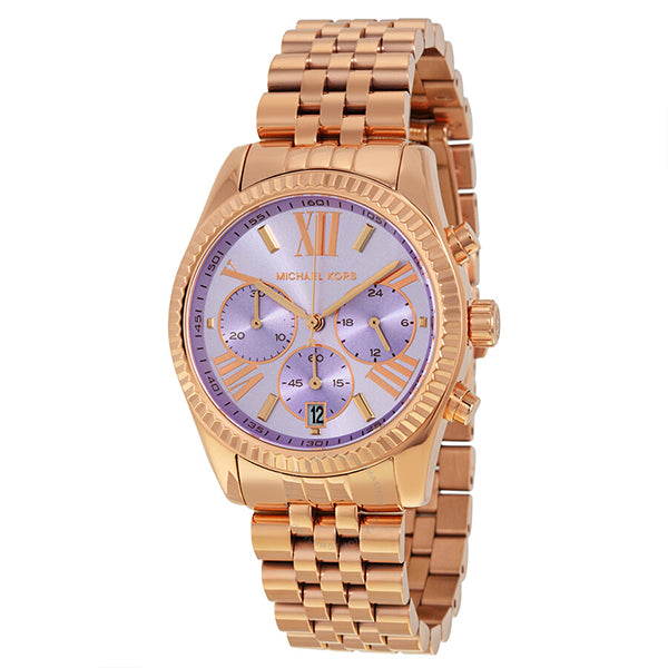  Shop Authentic Michael Kors Lexington Purple Dial Rose Gold Steel Strap Watch For Women - MK6207 - Luxxuri