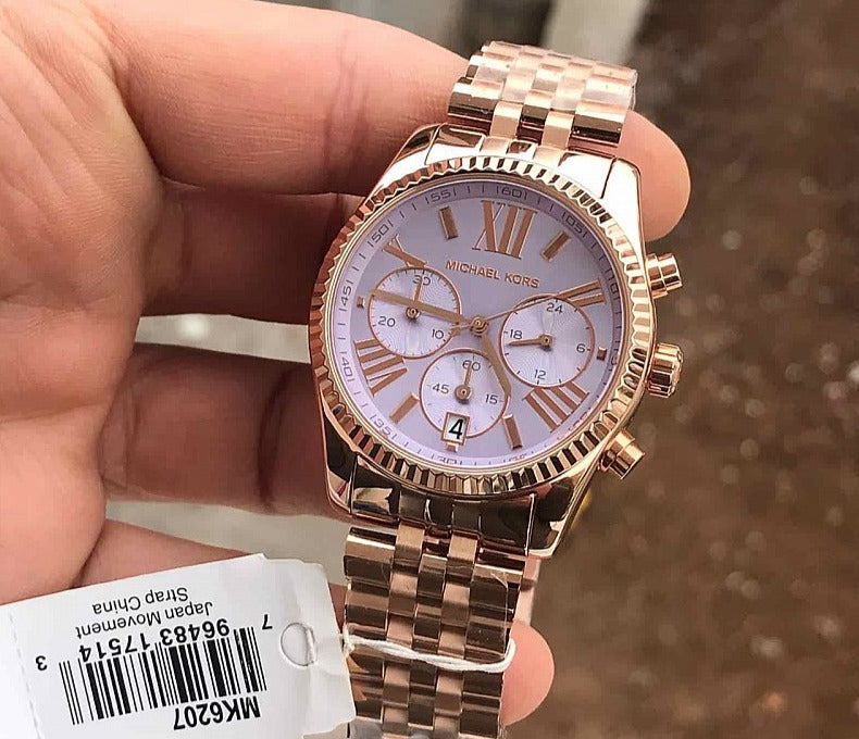  Shop Authentic Michael Kors Lexington Purple Dial Rose Gold Steel Strap Watch For Women - MK6207 - Luxxuri