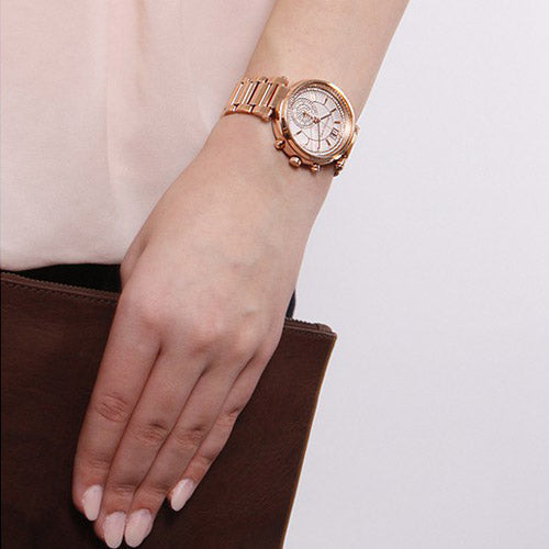  Shop Authentic Michael Kors Sawyer Mother of Pearl White Dial Rose Gold Steel Strap Watch for Women - MK6282 - Luxxuri