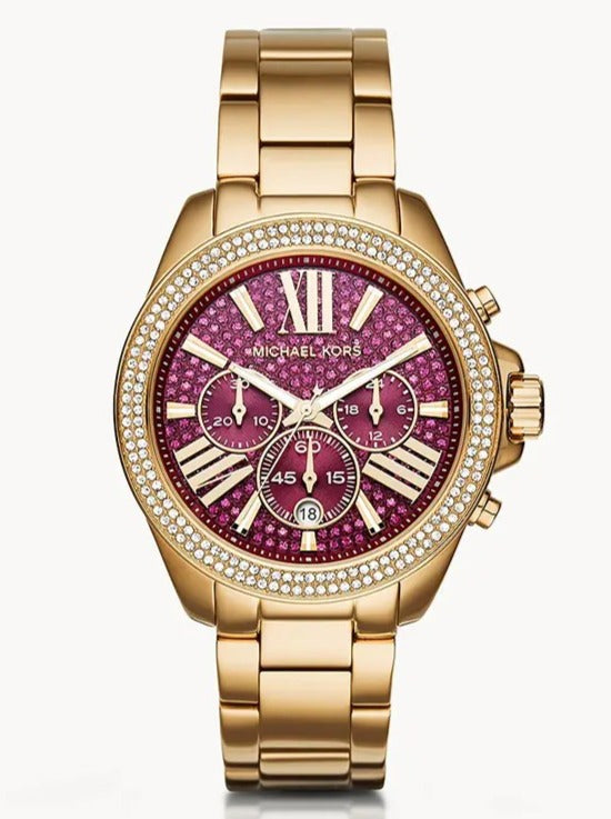  Shop Authentic Michael Kors Wren Purple Dial Gold Steel Strap Watch for Women - MK6290 - Luxxuri