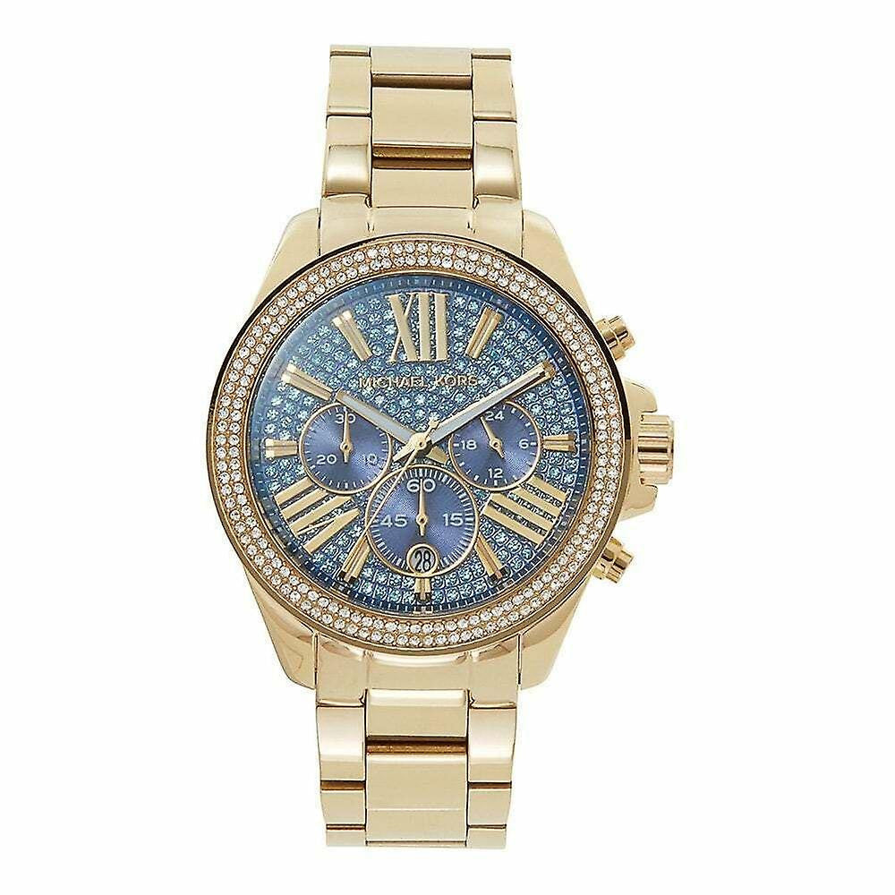  Shop Authentic Michael Kors Wren Diamonds Blue Dial Gold Steel Strap Watch for Women - MK6291 - Luxxuri