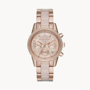  Shop Authentic Michael Kors Ritz Chronograph Rose Gold Dial Two Tone Steel Strap Watch for Women - MK6307 - Luxxuri