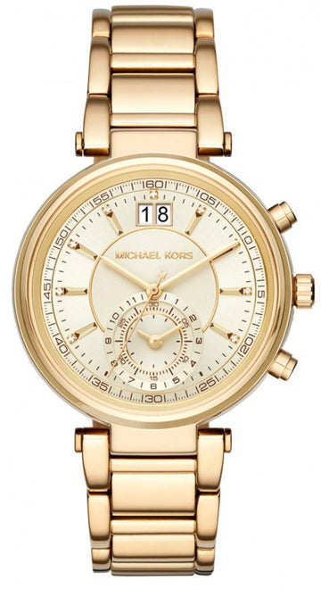  Shop Authentic Michael Kors Sawyer White Dial Gold Steel Strap Watch for Women - MK6362 - Luxxuri