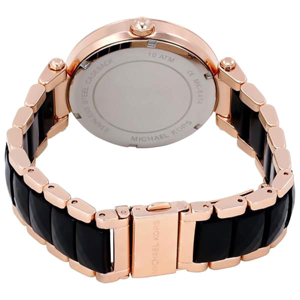  Shop Authentic Michael Kors Parker Mother of Pearl Black Dial Two Tone Steel Strap Watch for Women - MK6414 - Luxxuri