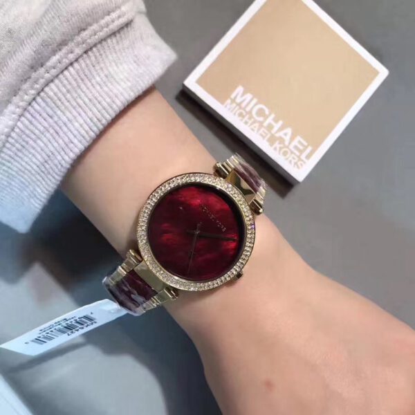  Shop Authentic Michael Kors Parker Mother of Pearl Red Dial Two Tone Steel Strap Watch for Women - MK6427 - Luxxuri