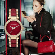  Shop Authentic Michael Kors Parker Mother of Pearl Red Dial Two Tone Steel Strap Watch for Women - MK6427 - Luxxuri