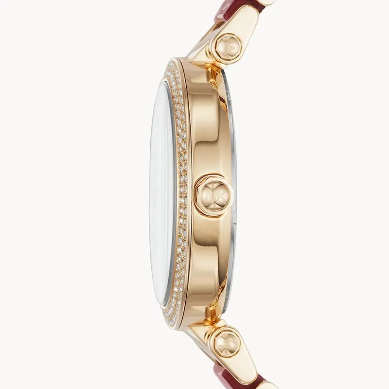  Shop Authentic Michael Kors Parker Mother of Pearl Red Dial Two Tone Steel Strap Watch for Women - MK6427 - Luxxuri