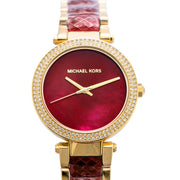  Shop Authentic Michael Kors Parker Mother of Pearl Red Dial Two Tone Steel Strap Watch for Women - MK6427 - Luxxuri