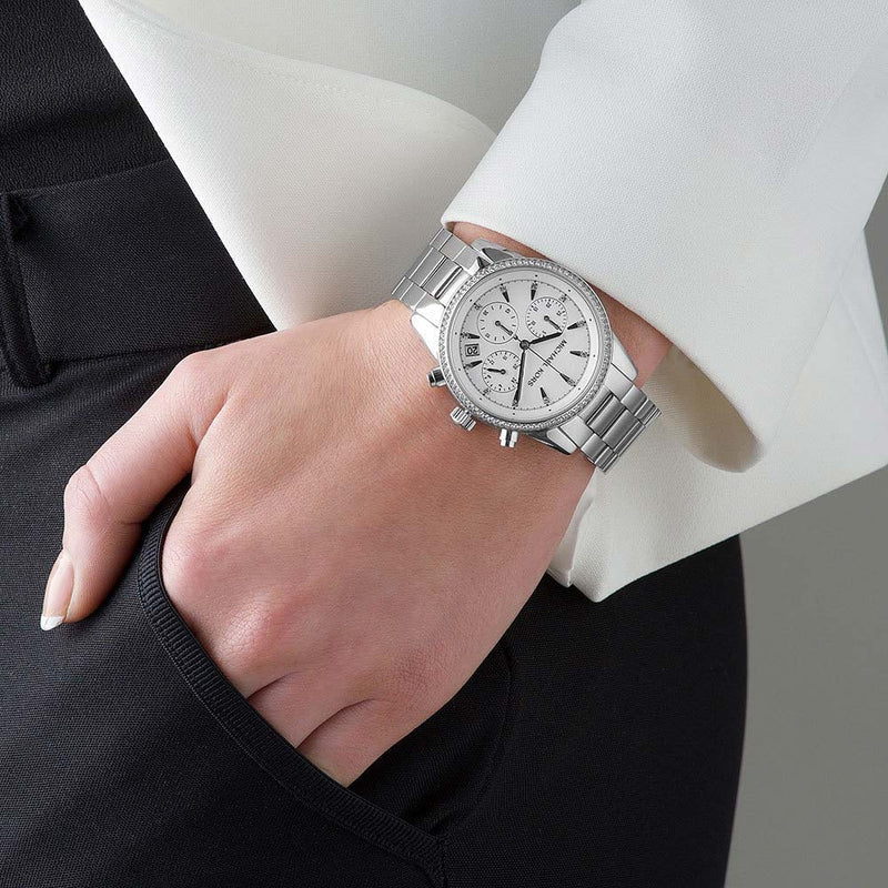  Shop Authentic Michael Kors Ritz Silver Dial Silver Steel Strap Watch for Women - MK6428 - Luxxuri