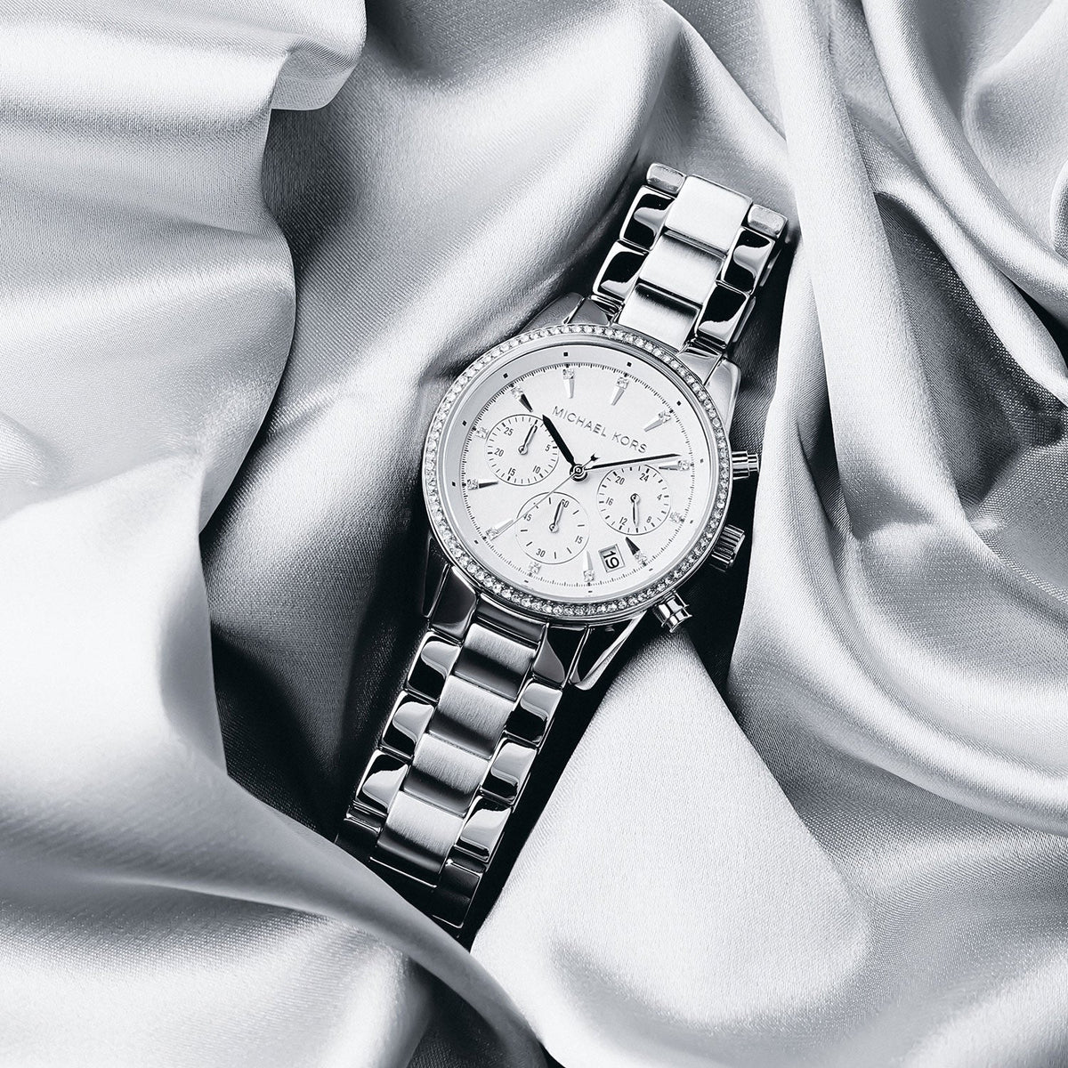  Shop Authentic Michael Kors Ritz Silver Dial Silver Steel Strap Watch for Women - MK6428 - Luxxuri