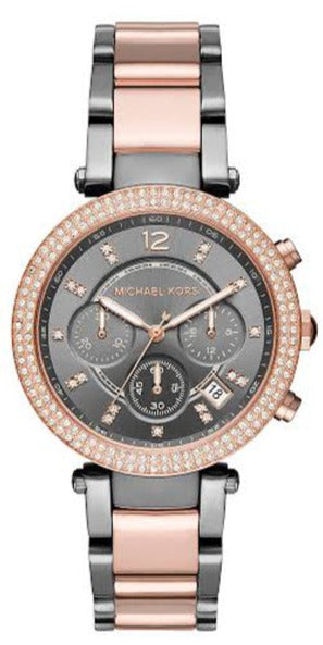  Shop Authentic Michael Kors Parker Chronograph Grey Dial Two Tone Steel Strap Watch For Women - MK6440 - Luxxuri