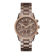  Shop Authentic Michael Kors Ritz Chronograph Brown Dial Brown Steel Strap Watch For Women - MK6529 - Luxxuri