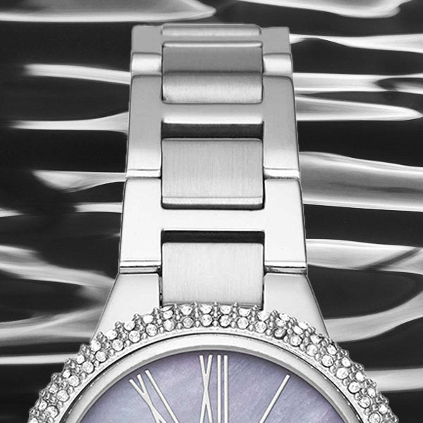  Shop Authentic Michael Kors Taryn Mother of Pearl Purple Dial Silver Steel Strap Watch For Women - MK6562 - Luxxuri