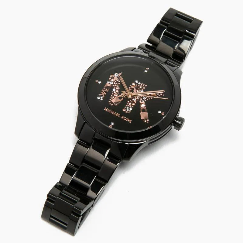  Shop Authentic Michael Kors Runway Quartz Black Dial Black Steel Strap Watch For Women - MK6683 - Luxxuri