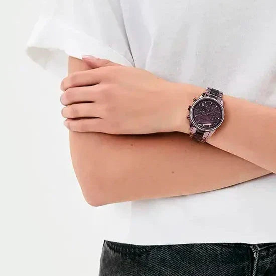  Shop Authentic Michael Kors Ritz Chronograph Purple Dial Purple Steel Strap Watch For Women - MK6720 - Luxxuri