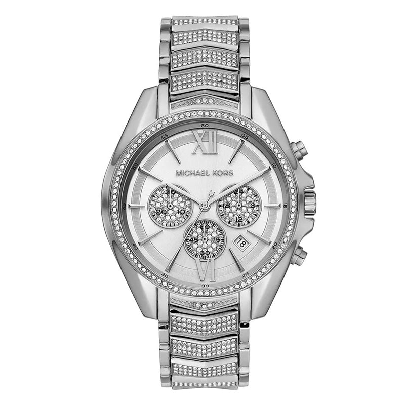  Shop Authentic Michael Kors Whitney Chronograph Crystals Silver Dial Silver Steel Strap Watch For Women - MK6728 - Luxxuri
