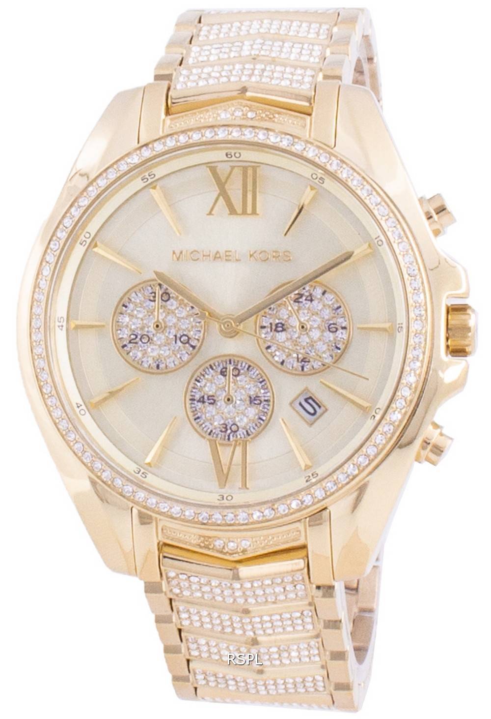  Shop Authentic Michael Kors Whitney Chronograph Gold Dial Gold Steel Strap Watch For Women - MK6729 - Luxxuri