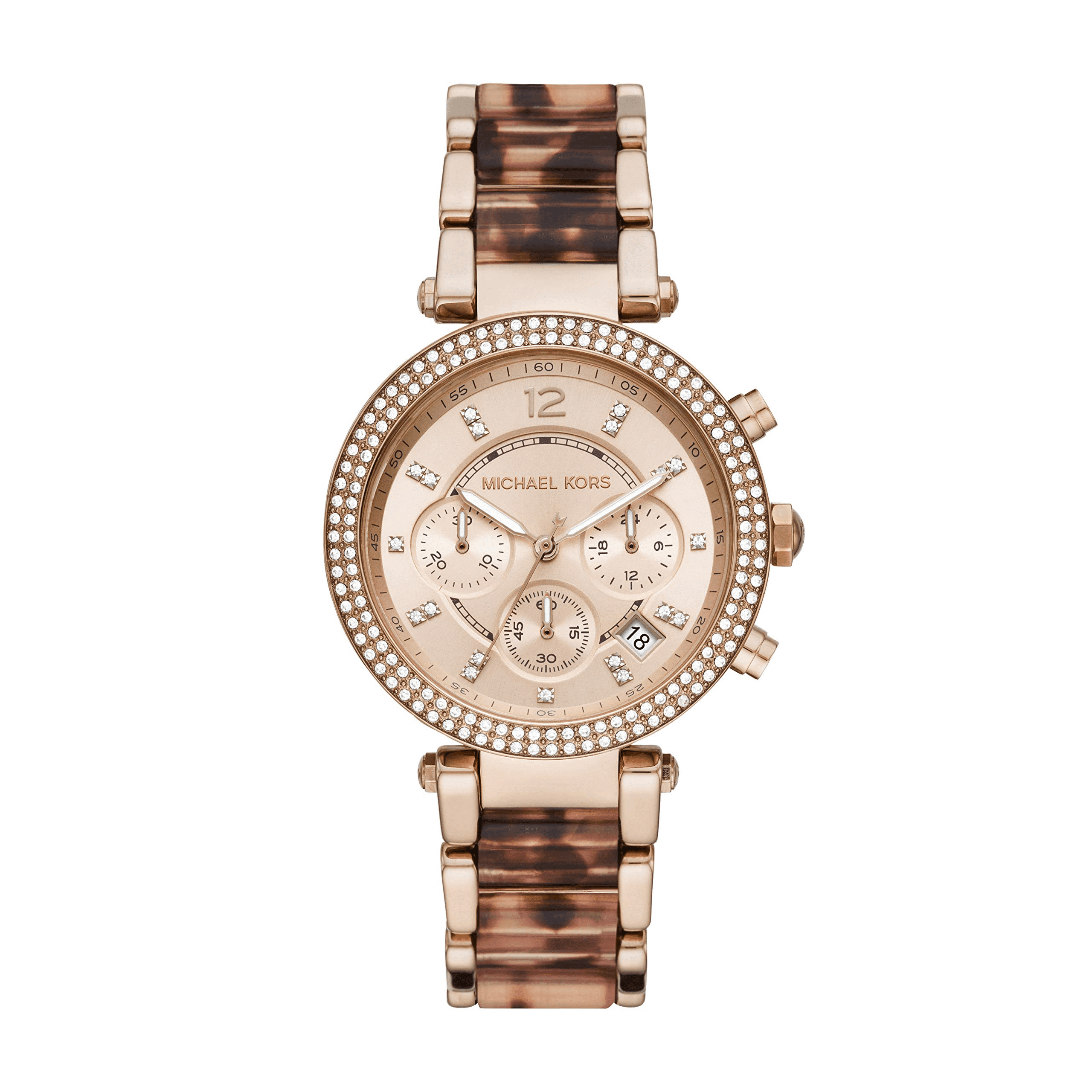  Shop Authentic Michael Kors Parker Chronograph Rose Gold Dial Two Tone Steel Strap Watch For Women - MK6832 - Luxxuri