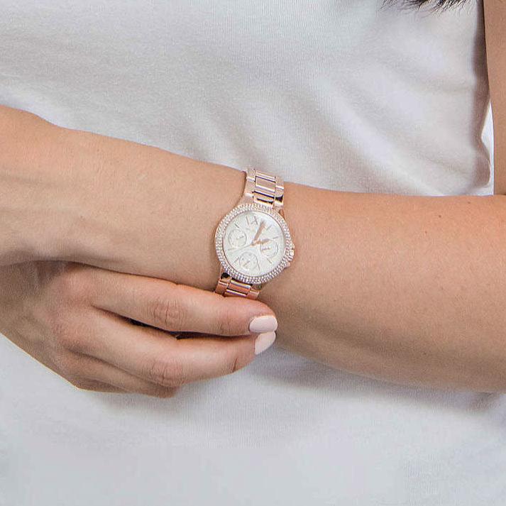  Shop Authentic Michael Kors Camille Multifunction White Dial Rose Gold Steel Strap Watch For Women - MK6845 - Luxxuri