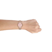  Shop Authentic Michael Kors Layton Three Hand Pink Dial Rose Gold Steel Strap Watch For Women - MK6848 - Luxxuri